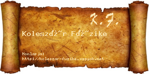 Koleszár Füzike névjegykártya